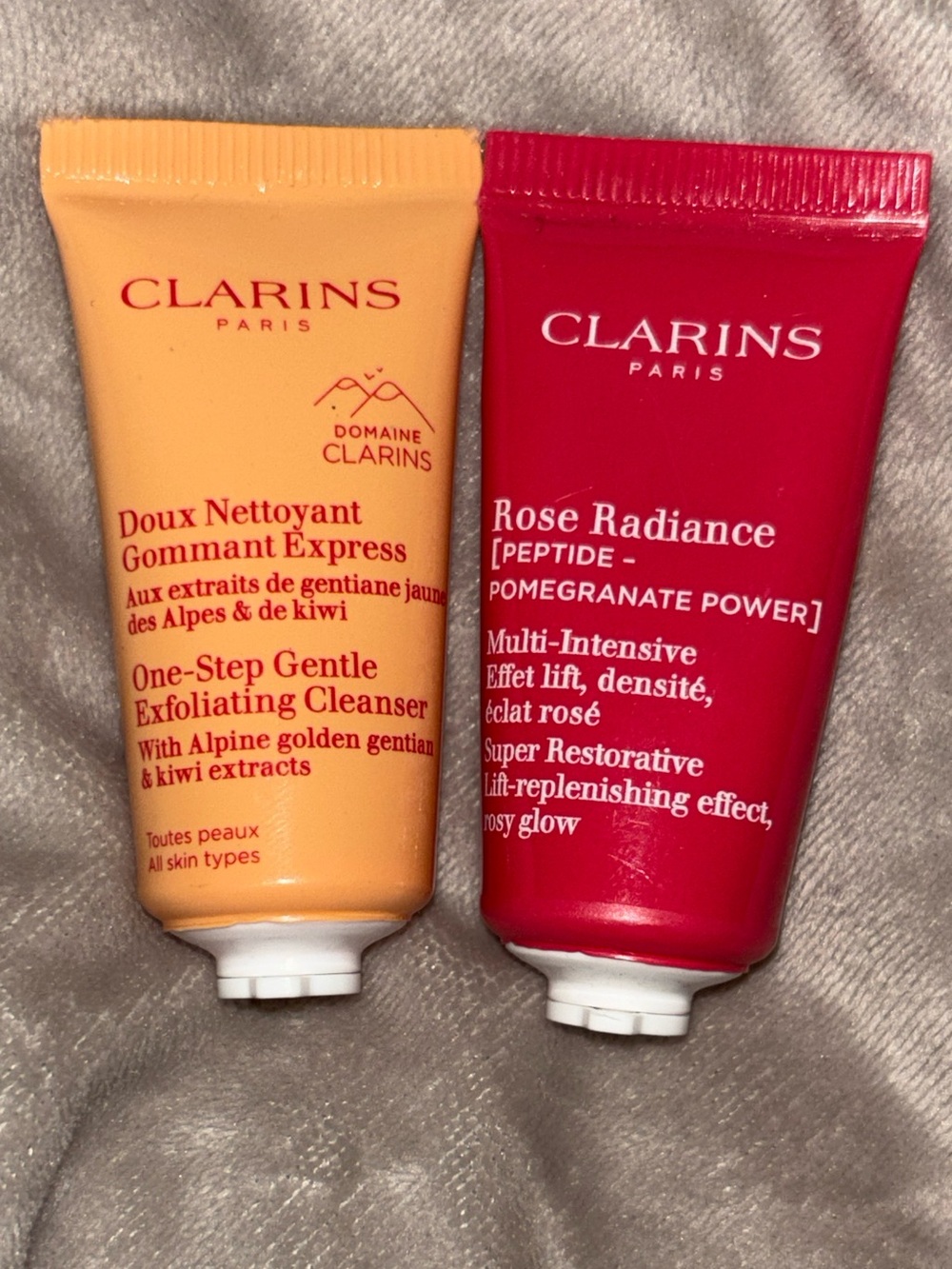 Clarins Exfoliating Cleanser & Rose Radiance Replenishing Glow Duo